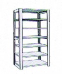Add-On 48″ wide 7 Tier Tennsco Four Post Legal Size Metal Shelving