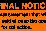 Item# UL1402  ‘Final Notice’ Label
