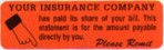 Item# UL1423  ‘Your Insurance Company…’ Label