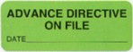 Item# UL589  ‘Advance Directive on File’ Label