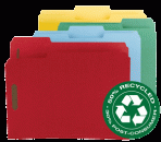 Item# 14936  Recycled Letter Size Colored Top Tab Pressboard Fastener Folder