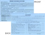 Item# 50-0041  Emergency Questionnaire / Work Sheet