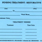 Item# 50-0230  Pending Treatment Cards-Restorative