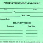 Item# 50-0231  Pending Treatment Cards-Endo/Surgery
