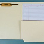 Item# 63-0501-1  Manila Pocket Folder with Half Pocket & Fastener in Upper Left