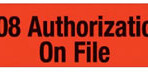Item# MAP698  2008 Authorizations Label