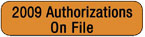 Item# MAP699  2009 Authorizations Label