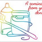 Item# RC151  Rainbow Toothpaste & Floss Dental Reminder Card