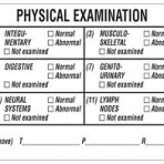 Item# V-AN319  Physical Exam Label