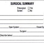 Item# V-AN323  ‘Surgical Summary’ Label