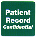 Item# 40571  ‘Patient Record-Confidential’ label