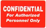 Item# 40574  ‘Confidential’ label