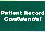 Item# 40575  ‘Patient Record-Confidential’ label