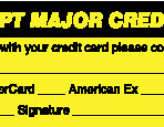 Item# MAP5790  ‘We Accept Major Credit Cards’ Label