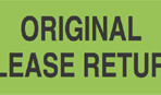 Item# UL806  ‘Original Please Return’ Label