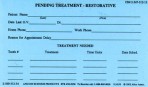Item# 50-0230  Pending Treatment Cards-Restorative