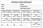 Item# V-AN407  ‘Physical Exam Checklist’ Label