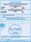 Item# PC48-NJ-2  NJ Tamper Resistant Prescription Pads